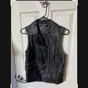 Women’s Vegan Leather Moto Vest (New)